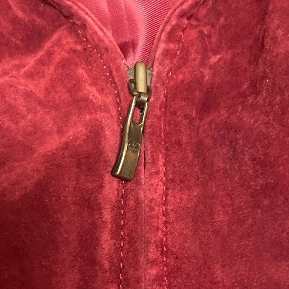 A.M.I. 1970's Red Suede Leather Sweater Boho  Ribbed jacket - Picture 6 of 6